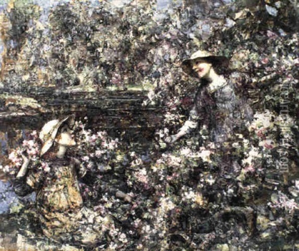 Gathering Blossom Oil Painting - Edward Atkinson Hornel