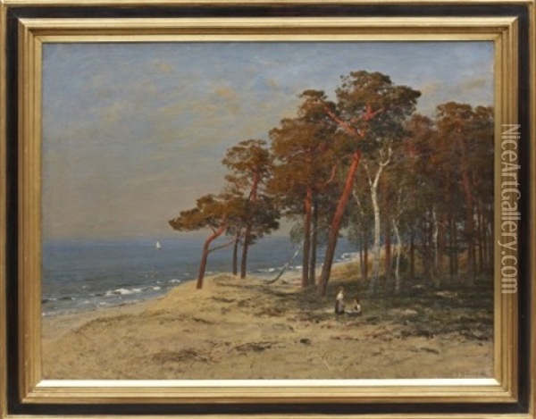 Flickor Vid Kusten Oil Painting - Julius Wentscher