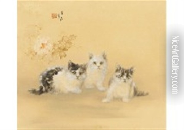 Kitten Oil Painting - Suiseki Ohashi
