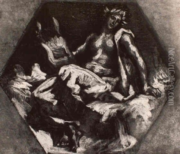 Allegorie De La Poesie Oil Painting - Eugene Delacroix