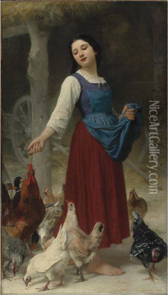 The Farmer's Daughter Oil Painting - Elizabeth Jane Gardner Bouguereau