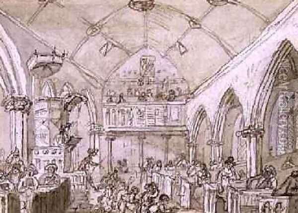 Congregation St Marys Church 1812 Oil Painting - John Nixon
