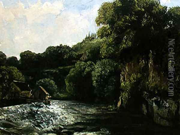 The Lock on the Loue, 1867 Oil Painting - Jean-Baptiste-Camille Corot