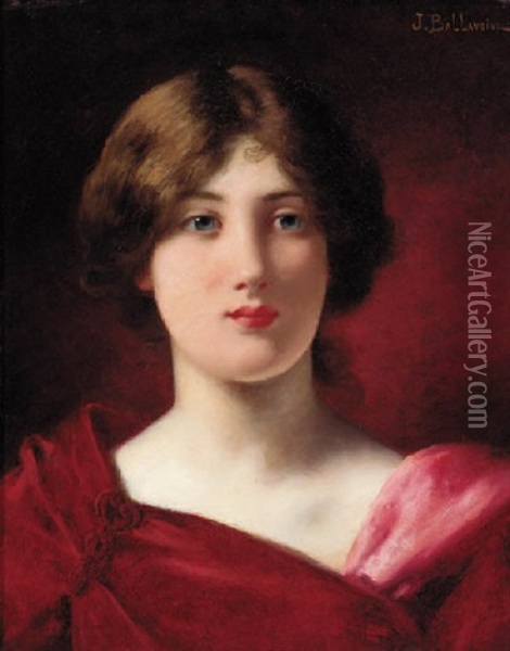 The Scarlet Beauty Oil Painting - Jules Frederic Ballavoine