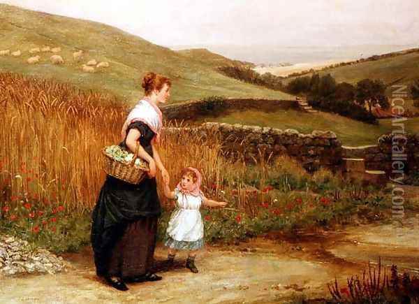 Coming Home from Market Oil Painting - Arthur Langley Vernon