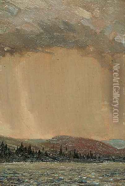 Canoe Lake Oil Painting - Tom Thomson