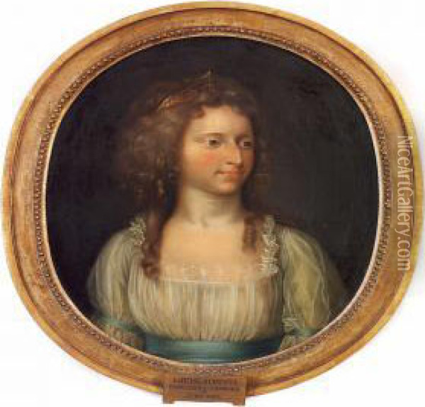 Portrait Of Danish Princess Louise Augusta Oil Painting - Jens Juel