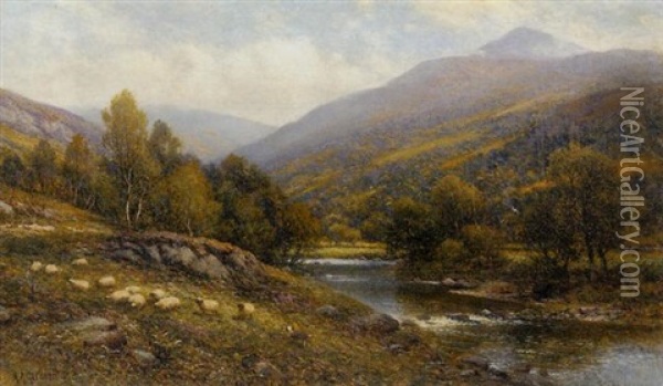 Moel Siabod, Near Capel Curig, North Wales Oil Painting - Alfred Augustus Glendening Sr.
