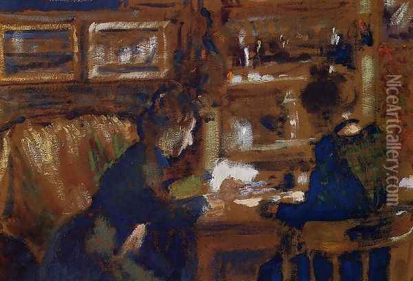 Two Women in an Interior Oil Painting - Georges Lemmen