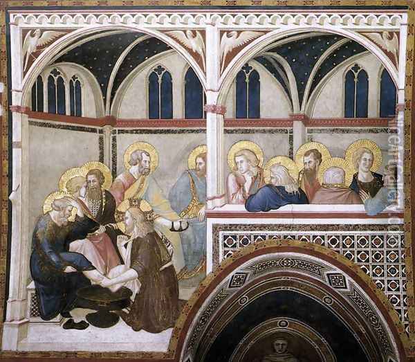 The Washing of the Feet c. 1320 Oil Painting - Pietro Lorenzetti