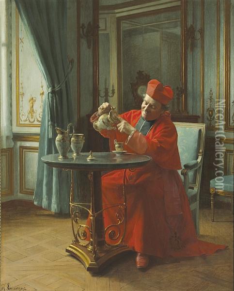 A Divine Cup Of Tea Oil Painting - Henri Adolphe Laissement