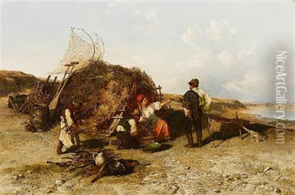 The Fishermen Oil Painting - Pal (Paul) Boehm