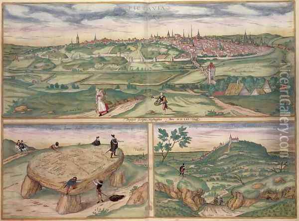 Map of Poitiers from Civitates Orbis Terrarum Oil Painting - Joris Hoefnagel