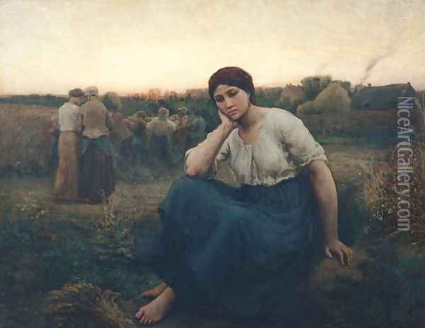 Evening 1860 Oil Painting - Jules Breton