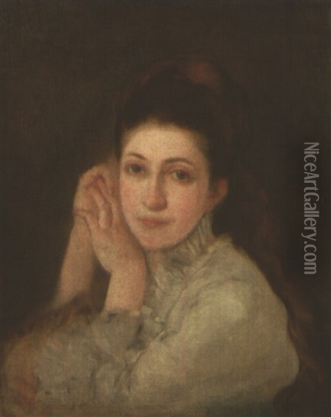 Portrait De Louise Oil Painting - Marie Bracquemond