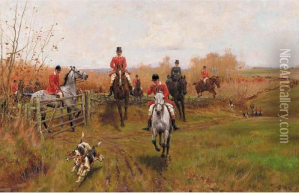 Over The Fence Oil Painting - Thomas Blinks