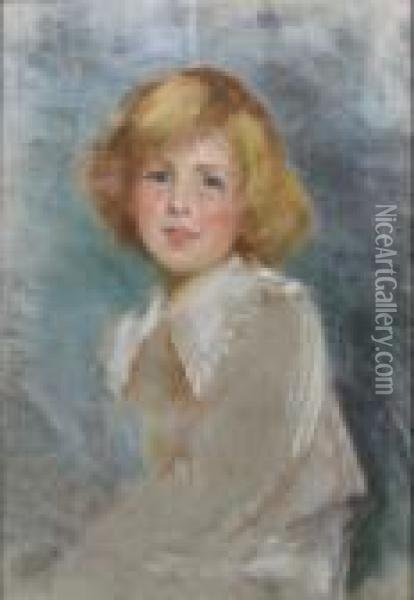 Portrait Sketch Of A Youngred-headed Boy Oil Painting - Philip Alexius De Laszlo