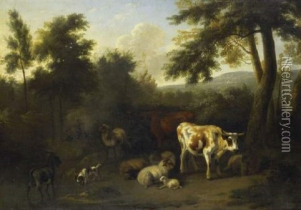 Le Repos Du Troupeau Oil Painting - Jan van der Meer