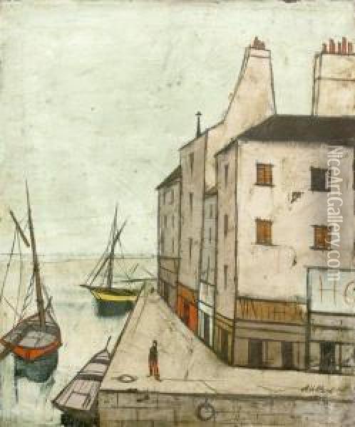 Harbor Scene Oil Painting - Antoine Villard