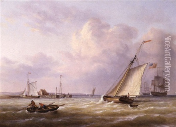 Philadeplhia Harbor Oil Painting - Thomas Birch