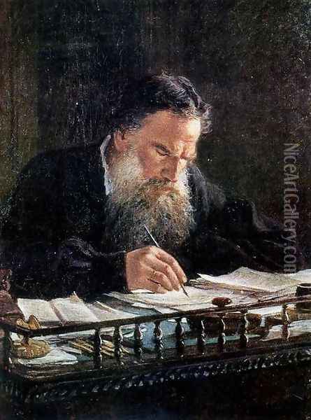 Lev Tolstoy, 1882 Oil Painting - Nikolai Nikolaevich Ge