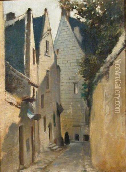 Street In Rouen Oil Painting - Stanislas Lepine