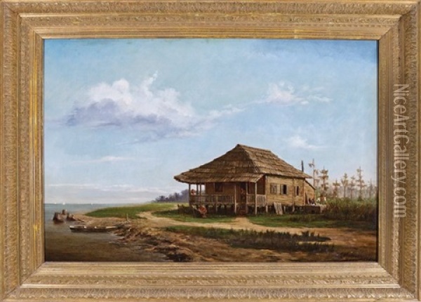 North Shore, Lake Pontchartrain (fisherman's Cabin) Oil Painting - Andres Molinary