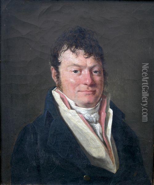Portrait D'homme Au Gilet Rose Oil Painting - Louis Leopold Boilly