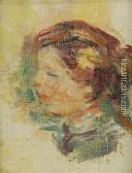 Jeune Femme En Profile Oil Painting - Pierre Auguste Renoir