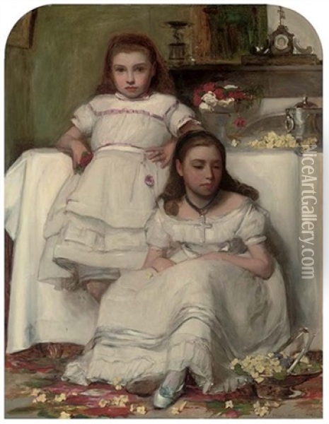 Sisters Oil Painting - Francis Montague (Frank) Holl