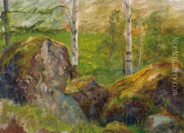 Koivumetsassa Oil Painting - Karl Emanuel Jansson