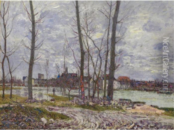 L'inondation A Moret-sur-loing Oil Painting - Alfred Sisley