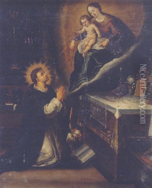 The Vision Of Saint Dominic Oil Painting - Ambrosius Francken the Elder