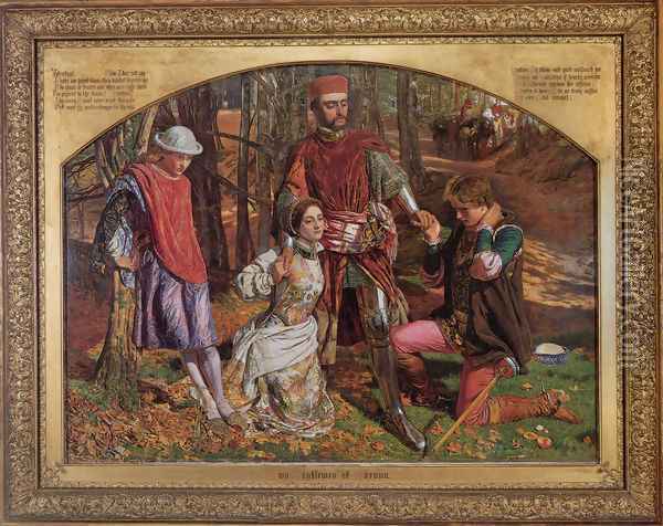 Valentine Rescuing Sylvia from Proteus Oil Painting - William Holman Hunt