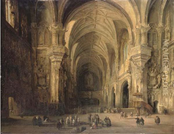 The Cathedral Of San Juan De Las Reyes, Toledo Oil Painting - Genaro Perez Villaamil
