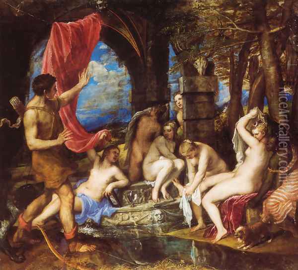 Diana and Actaeon 1559 Oil Painting - Tiziano Vecellio (Titian)