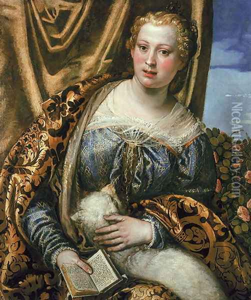 Lady or St. Agnes Oil Painting - Paolo Veronese (Caliari)