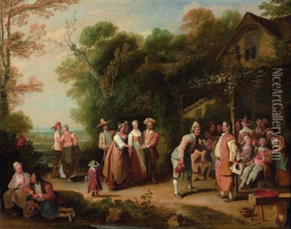 L'accordee De Village Oil Painting - Pieter Angillis