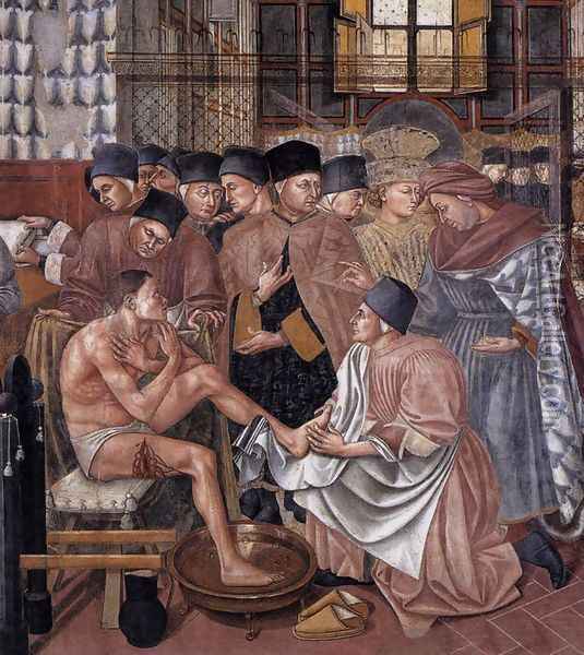 Care of the Sick (detail 2) 1441-42 Oil Painting - Domenico Di Bartolo