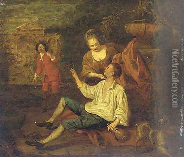 The Wine Tasters Oil Painting - Jan Josef, the Elder Horemans