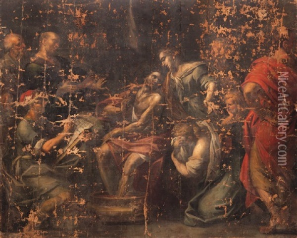 Morte Di Seneca Oil Painting - Giovanni Raffaele Badaracco