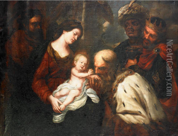 The Adoration Of The Magi Oil Painting - Orazio De Ferrari
