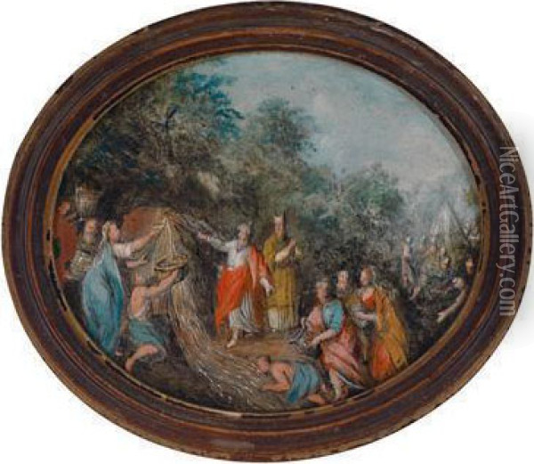 Moses Schlagt Wasser Aus Dem Felsen Oil Painting - Giovanni Andrea Donducci (see MASTELLETTA)