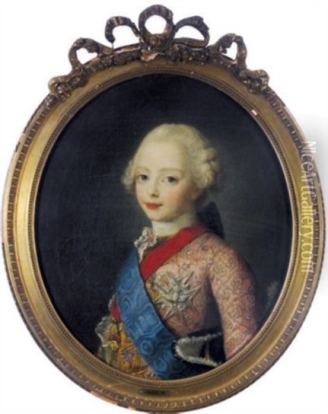 Portrait Of A Young Nobleman Oil Painting - Francois Hubert Drouais