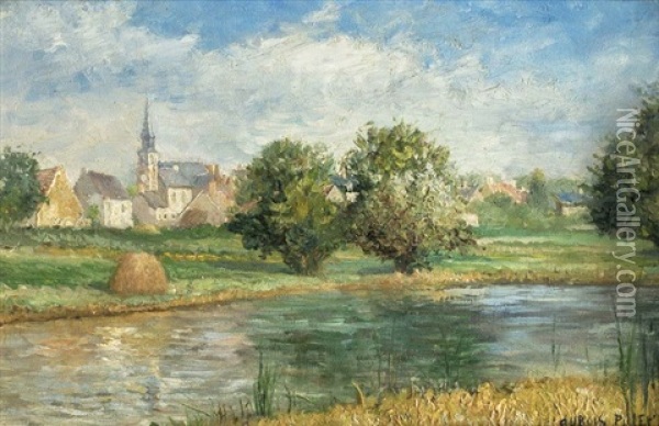 Village De Seur, Dans Le Loir Et Cher Oil Painting - Albert Dubois-Pillet