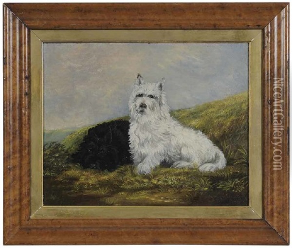Cairn Terriers Oil Painting - Arthur Wardle