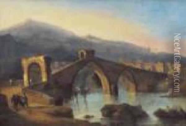 Il Ponte Del Diavolo Oil Painting - Giovanni Battista