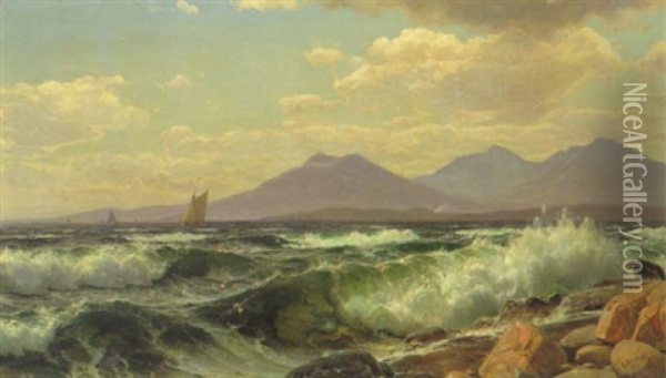 Segelschiffe Vor Gebirgiger Kuste Oil Painting - Laurits Bernhard Holst