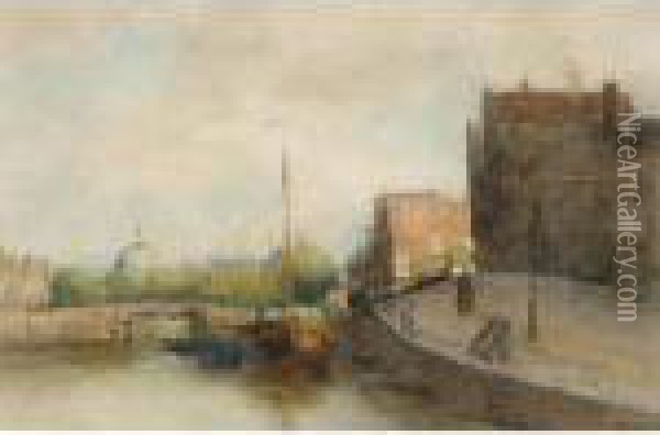 View Of Amsterdam, The Koepelkerk Beyond Oil Painting - Jan Hillebrand Wijsmuller