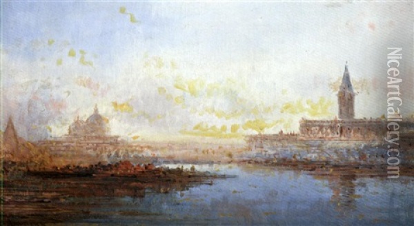 Entree De La Lagune A Venise Oil Painting - Henri Duvieux